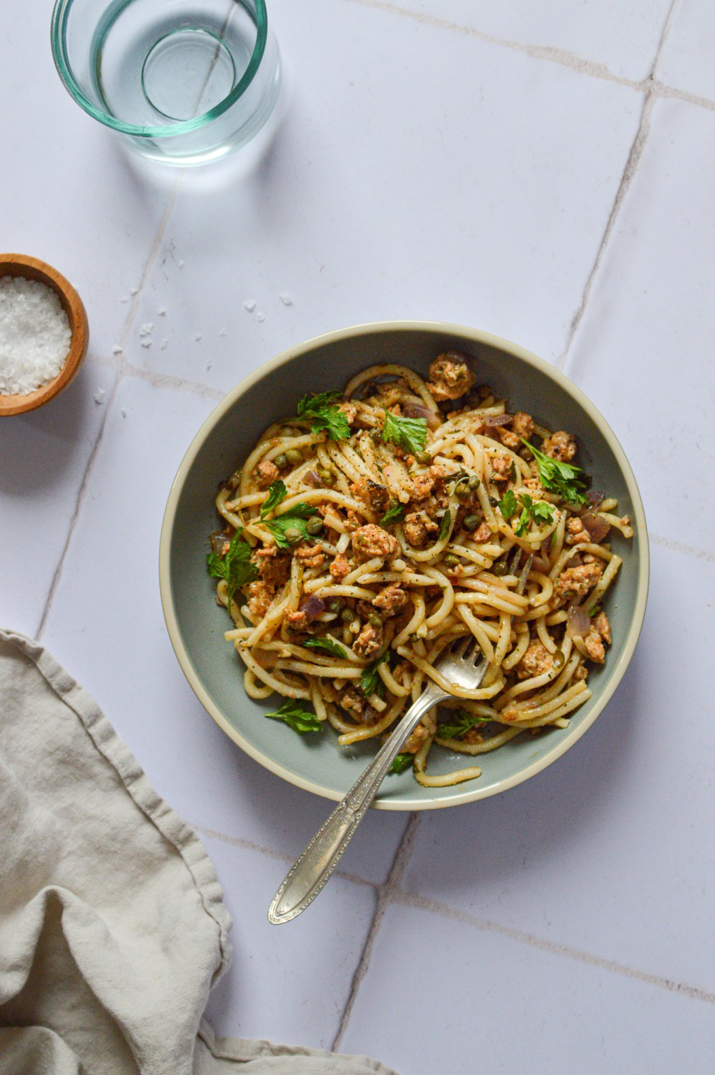 Spaghetti with Sausage and&nbsp;Capers