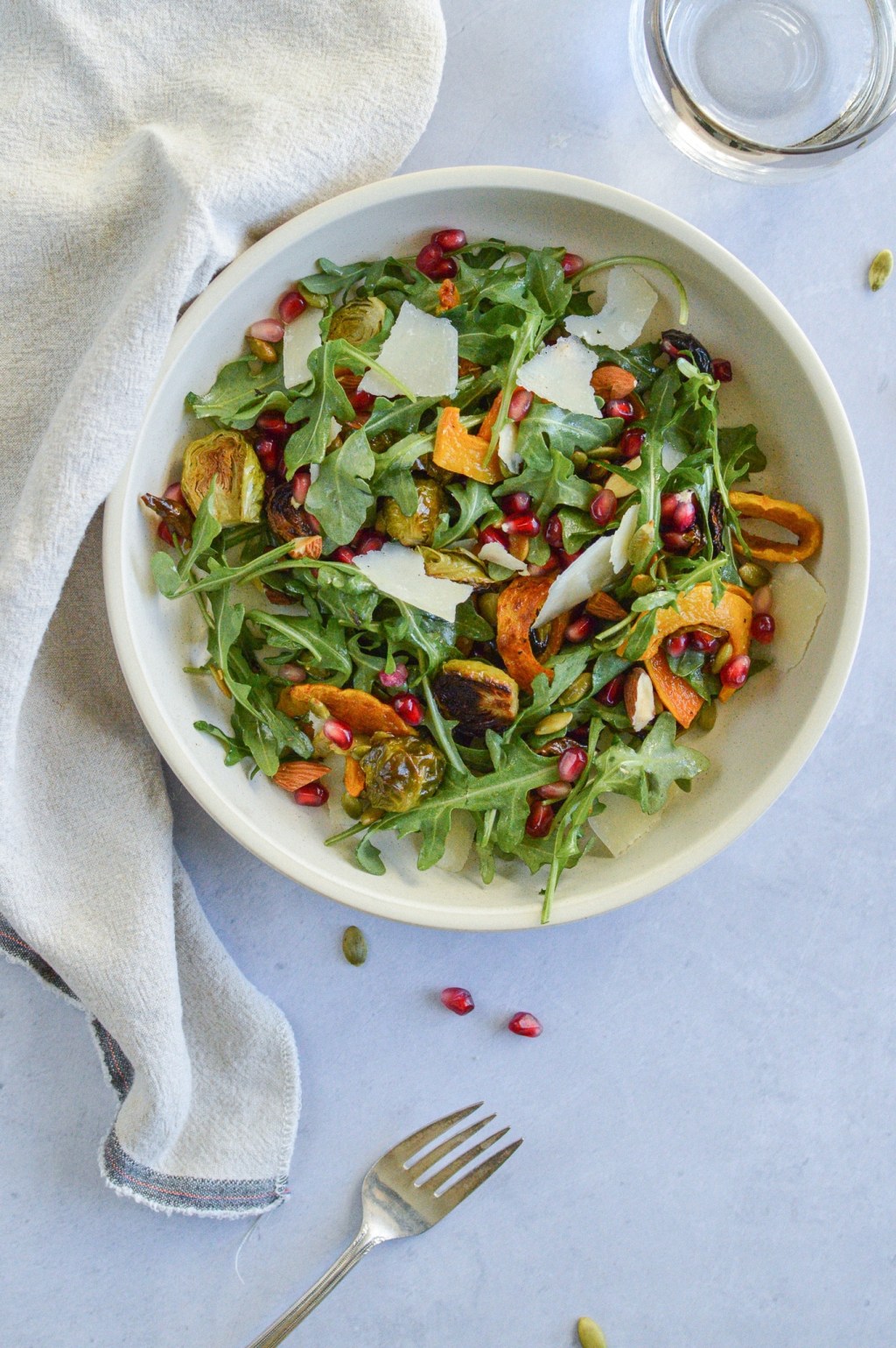 Brussels Sprouts Salad with Delicata Squash &&nbsp;Pomegranate