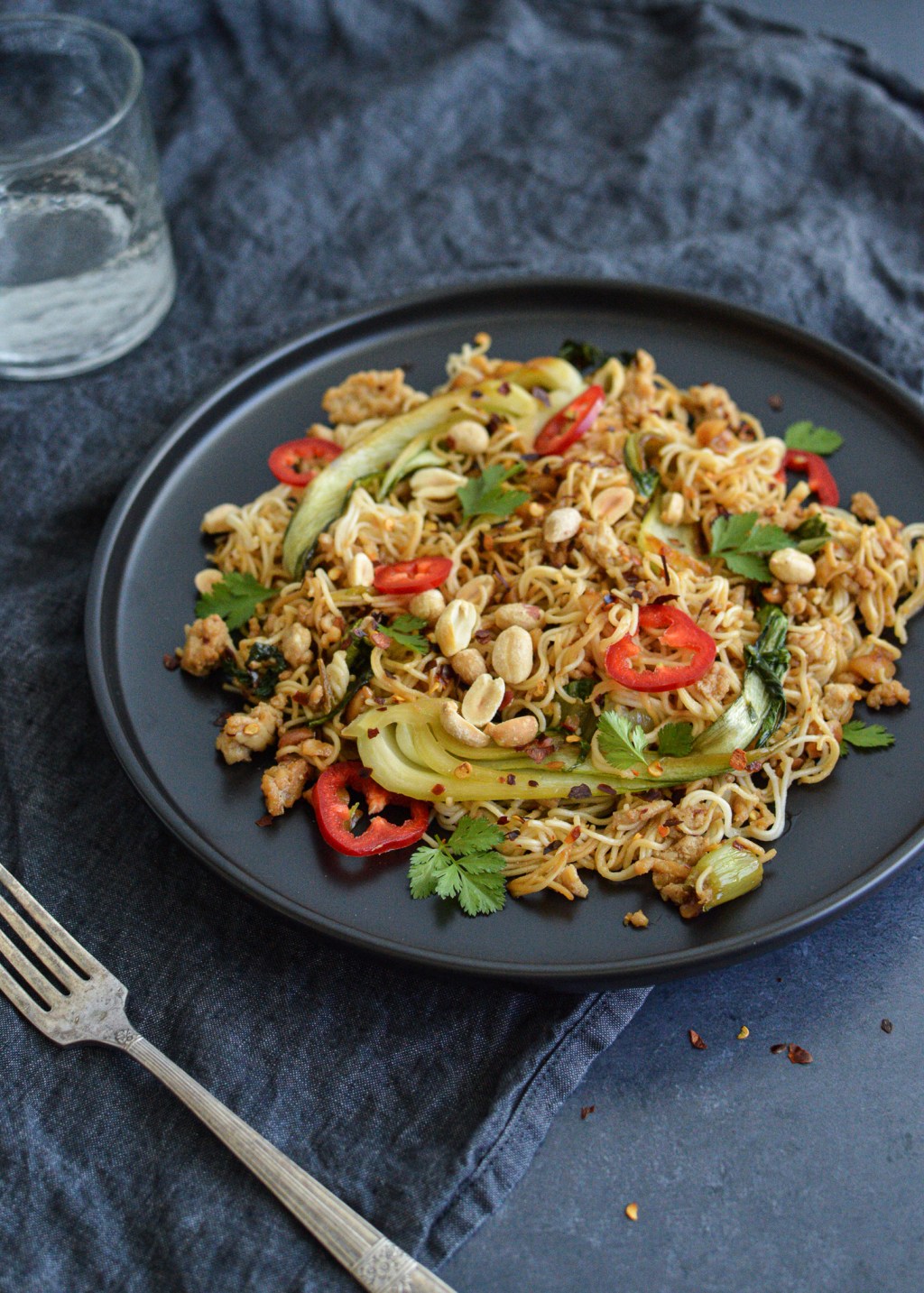 Spicy Chicken Peanut Noodles with Bok&nbsp;Choy