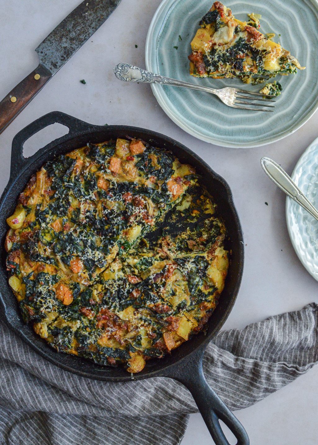 Frittata with Kale, Sausage, &&nbsp;Potatoes