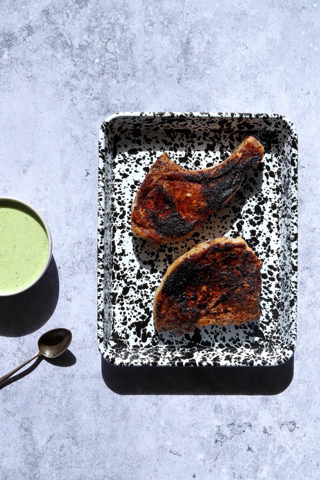 Chipotle-Garlic Pork Chops with Green Yogurt&nbsp;Sauce