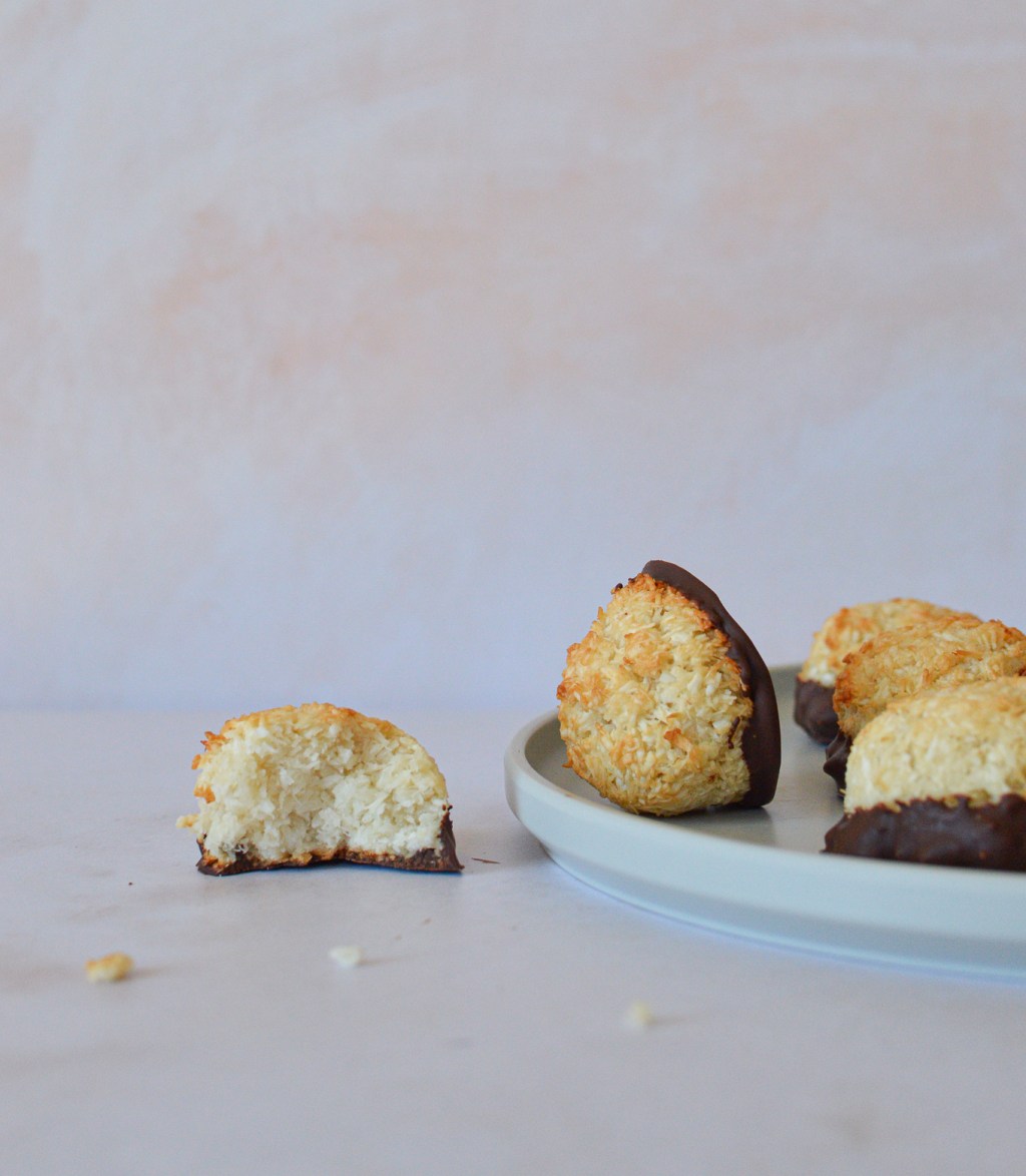 Chocolate-Dipped Macaroons