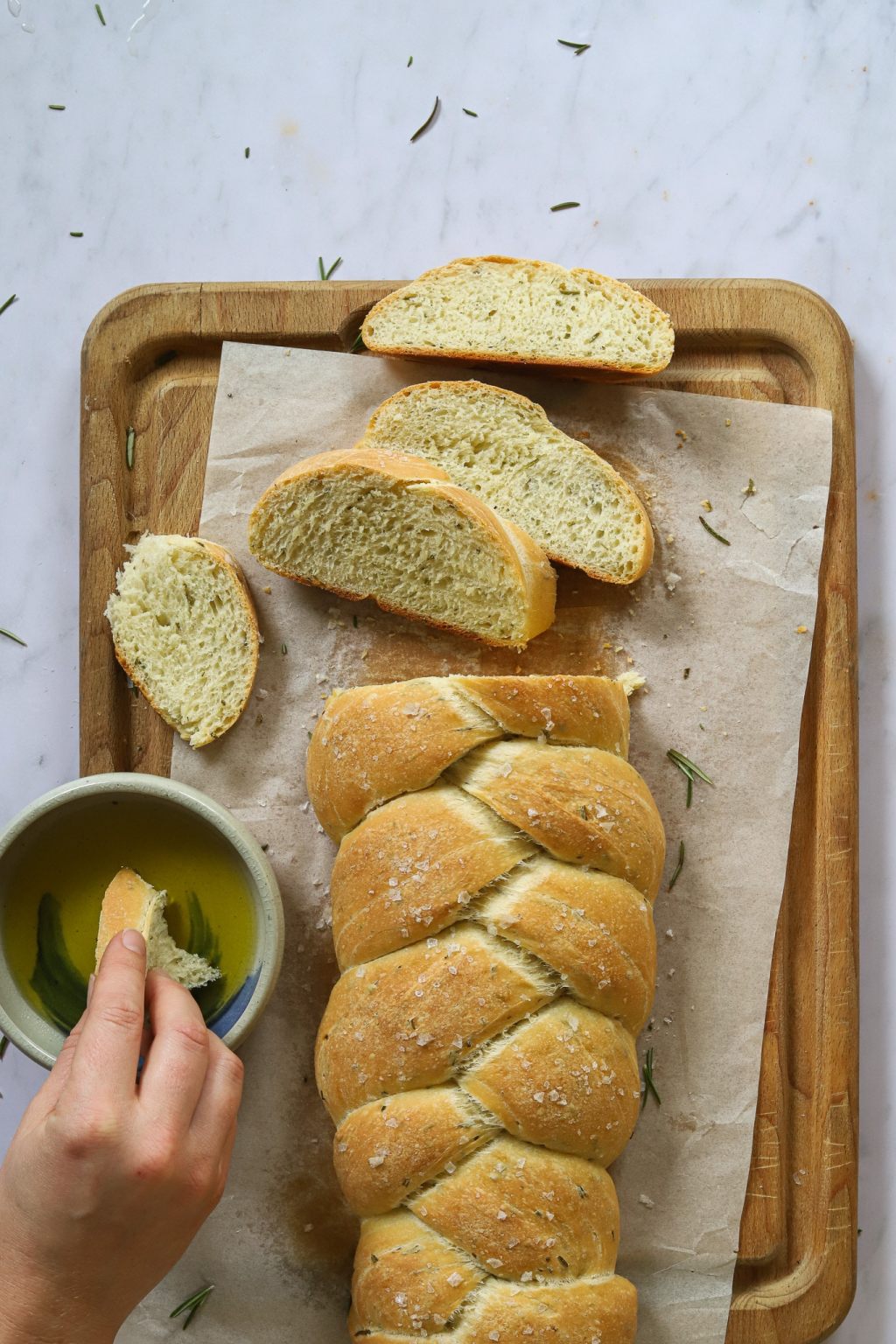 Braided Focaccia with Rosemary
