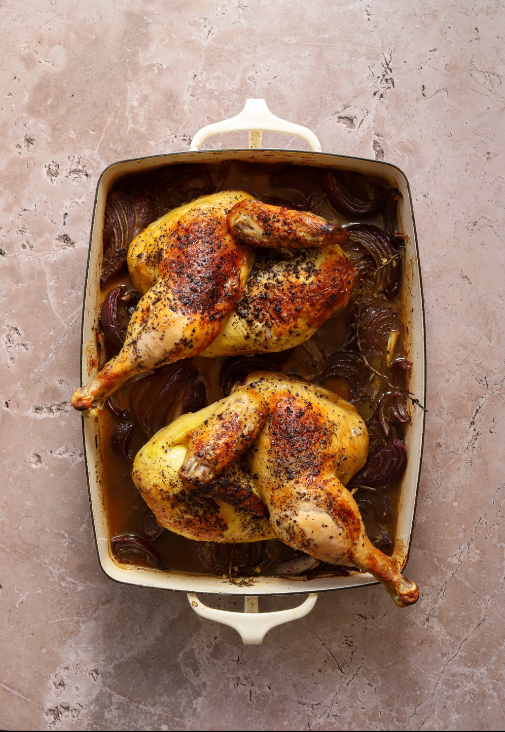 Roasted Split-Chicken with Balsamic Onions and&nbsp;Sumac